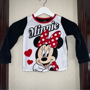 Disney Minnie Mouse Fleece Top Long-sleeve Shirt Size Girls 4 - Flame Resistant